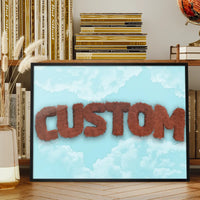Brown Fur Style Blue Sky Personalised Name Print