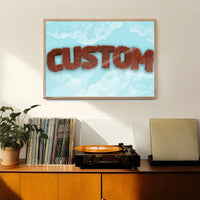 Brown Fur Style Blue Sky Personalised Name Print