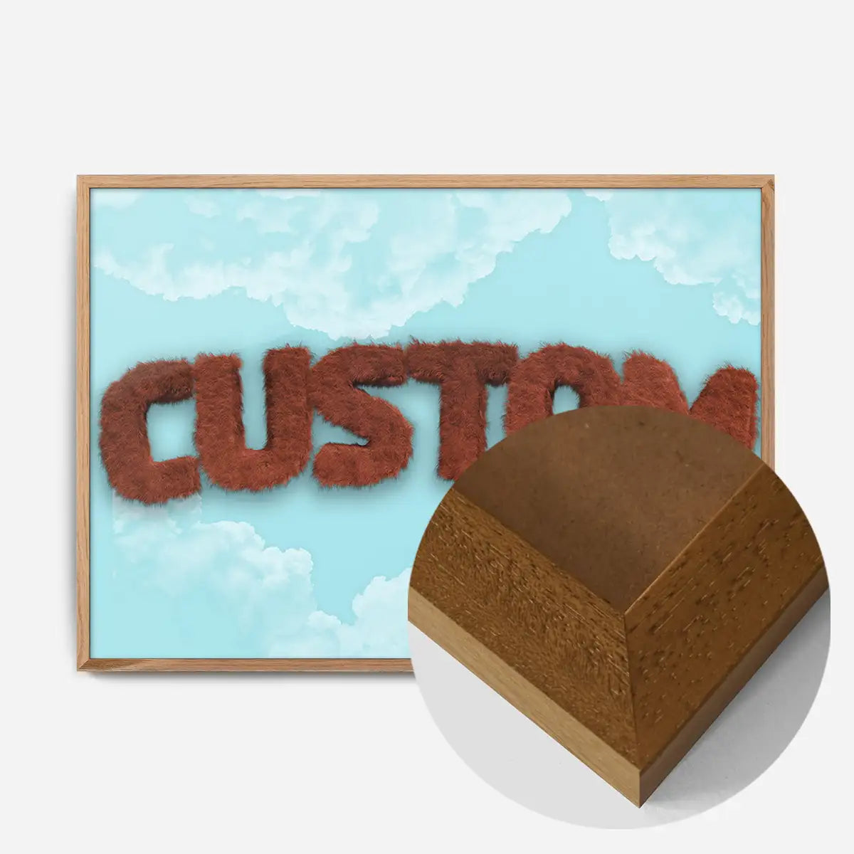 Brown Fur Style Blue Sky Personalised Name Print