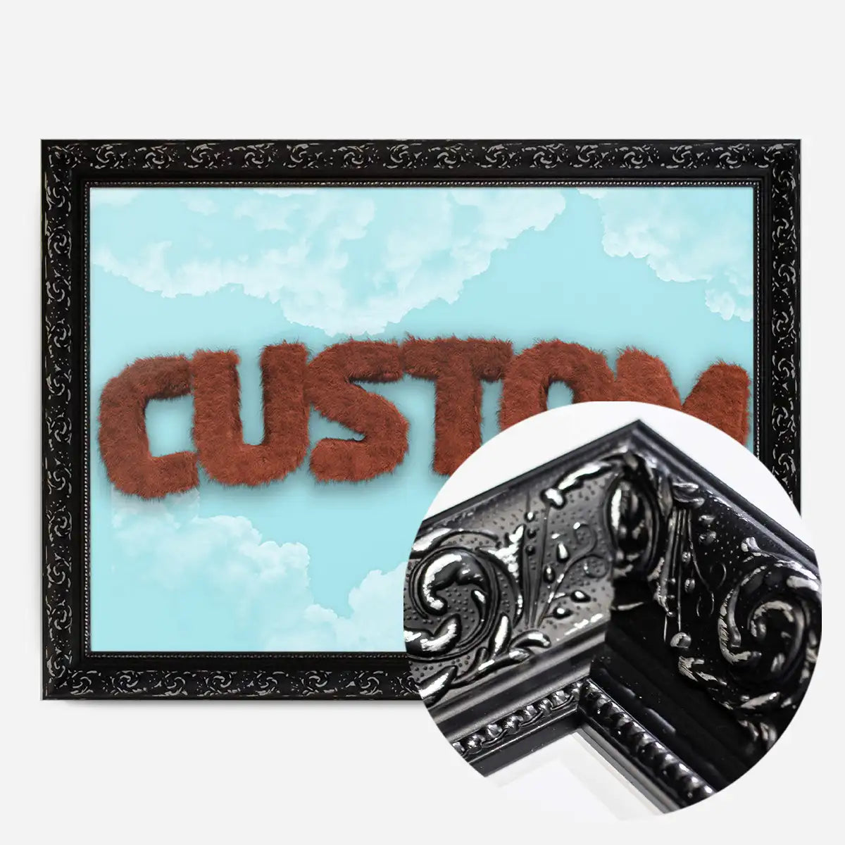 Brown Fur Style Blue Sky Personalised Name Print
