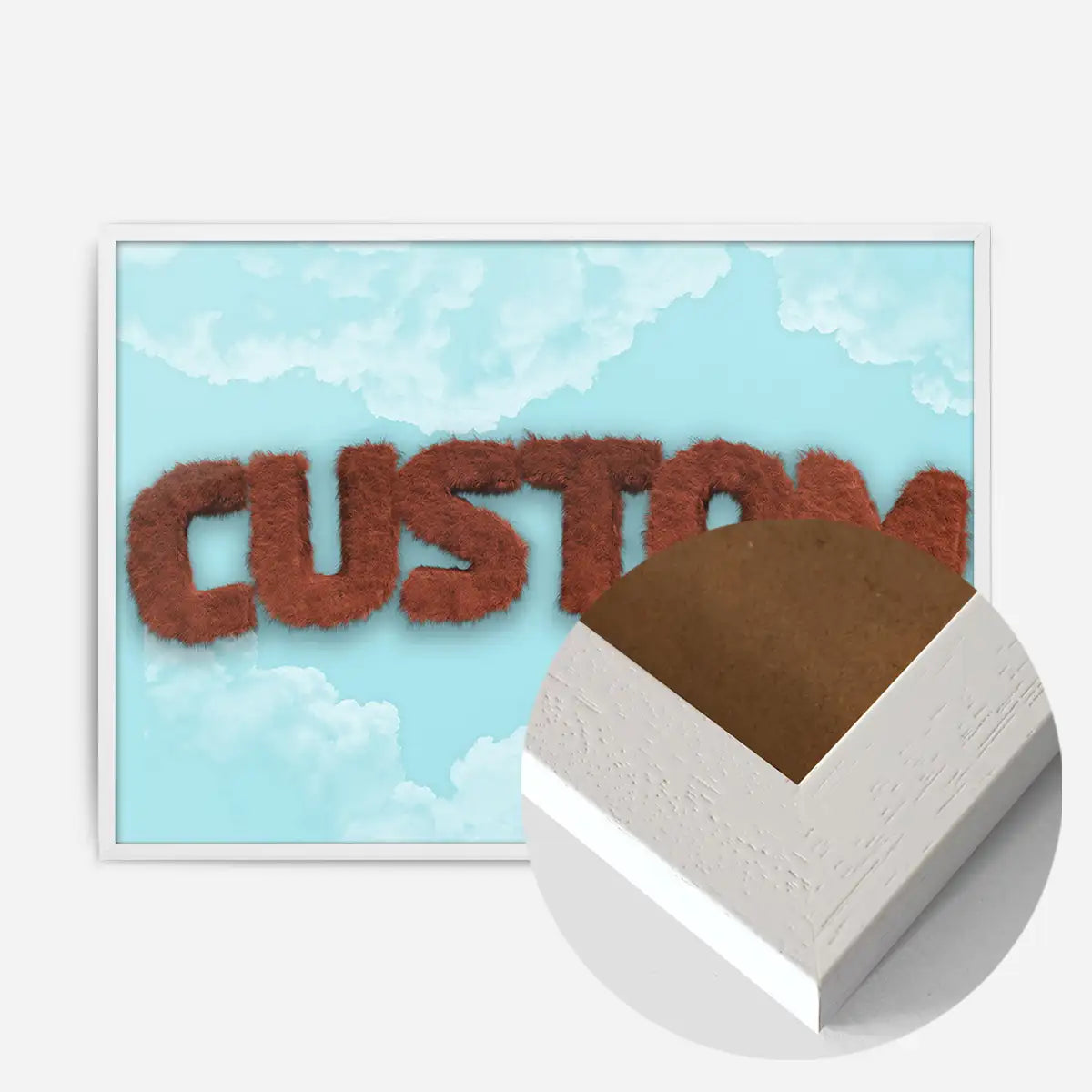 Brown Fur Style Blue Sky Personalised Name Print
