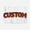 Brown Fur Style Wood Personalised Name Print