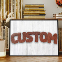 Brown Fur Style Wood Personalised Name Print