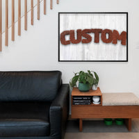 Brown Fur Style Wood Personalised Name Print