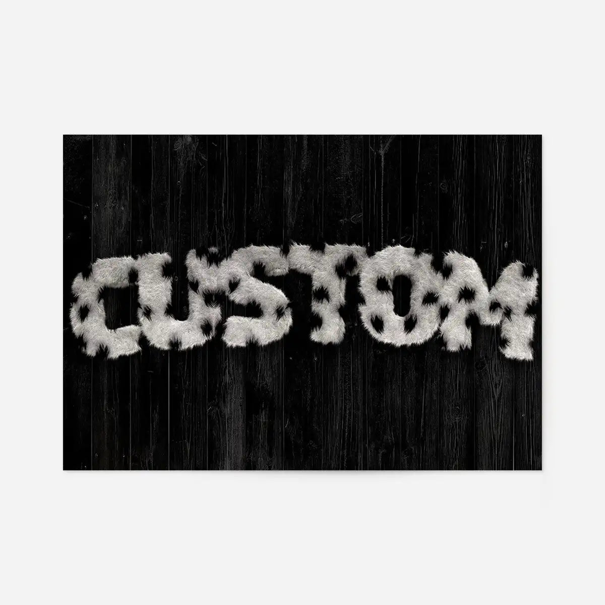 Dalmation Fur Style Wood Personalised Name Print