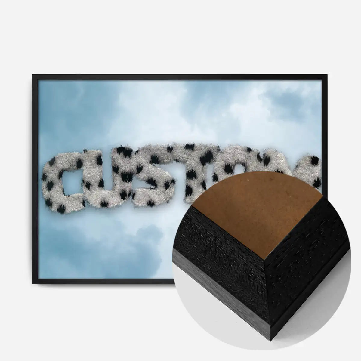 Dalmation Fur Style Blue Sky Personalised Name Print