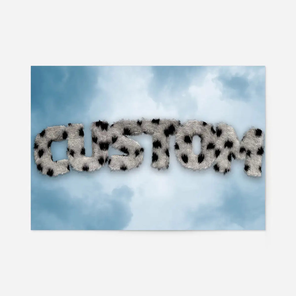 Dalmation Fur Style Sky Personalised Name Print