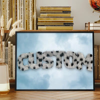 Dalmation Fur Style Blue Sky Personalised Name Print