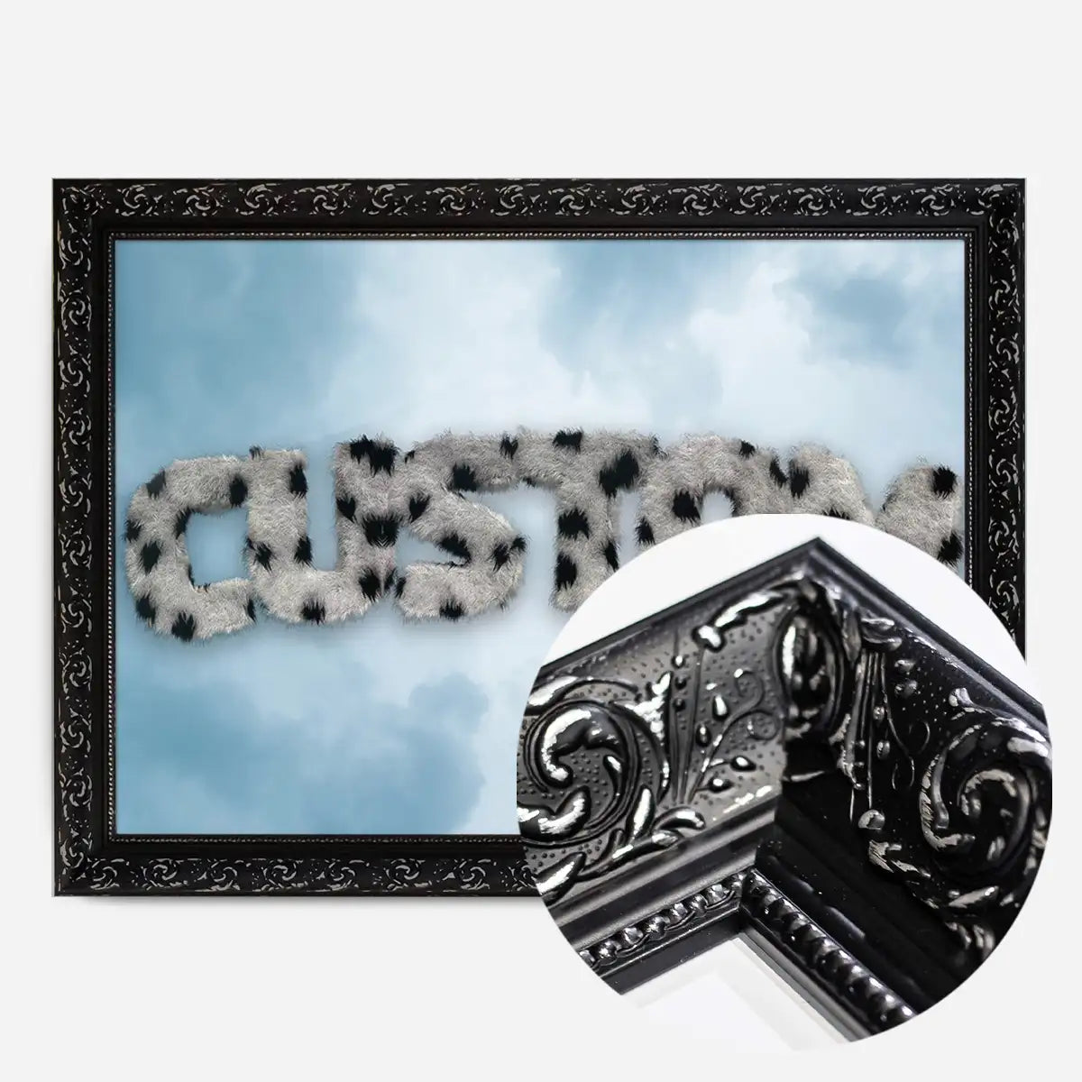 Dalmation Fur Style Blue Sky Personalised Name Print