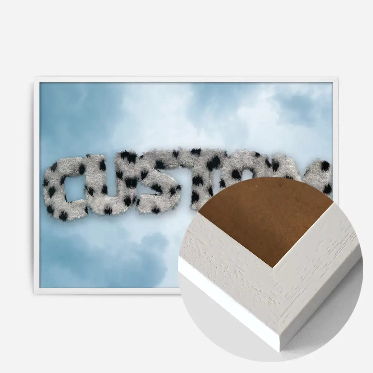 Dalmation Fur Style Blue Sky Personalised Name Print