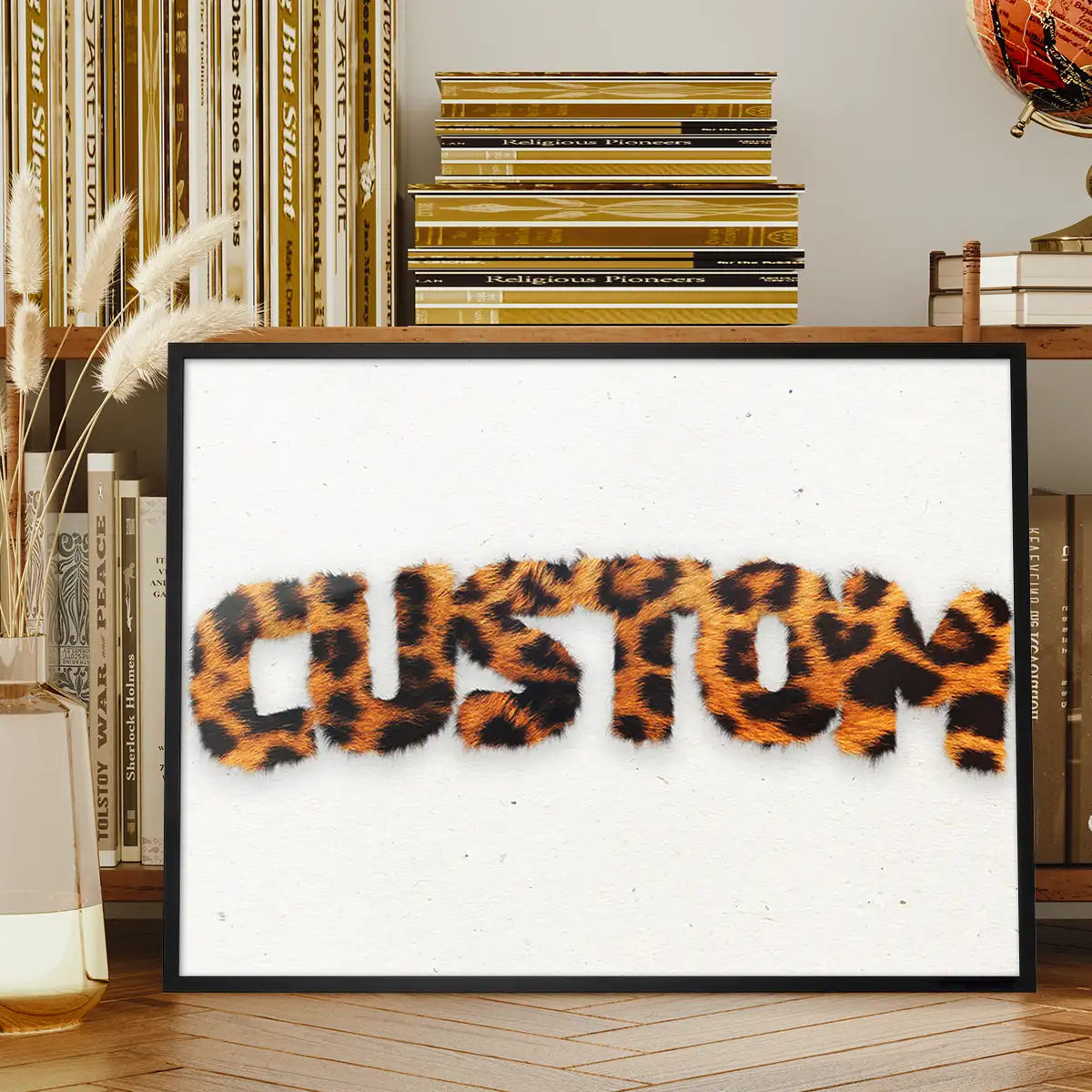 Leopard Print Fur Style Personalised Name Print