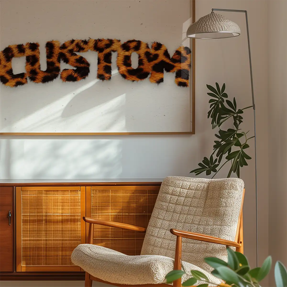 Leopard Print Fur Style Personalised Name Print