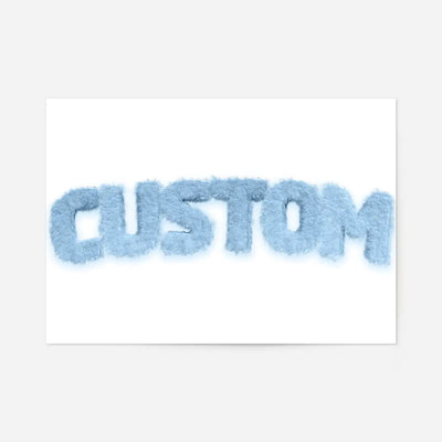 Pastel Blue Fur Style Personalised Name Print