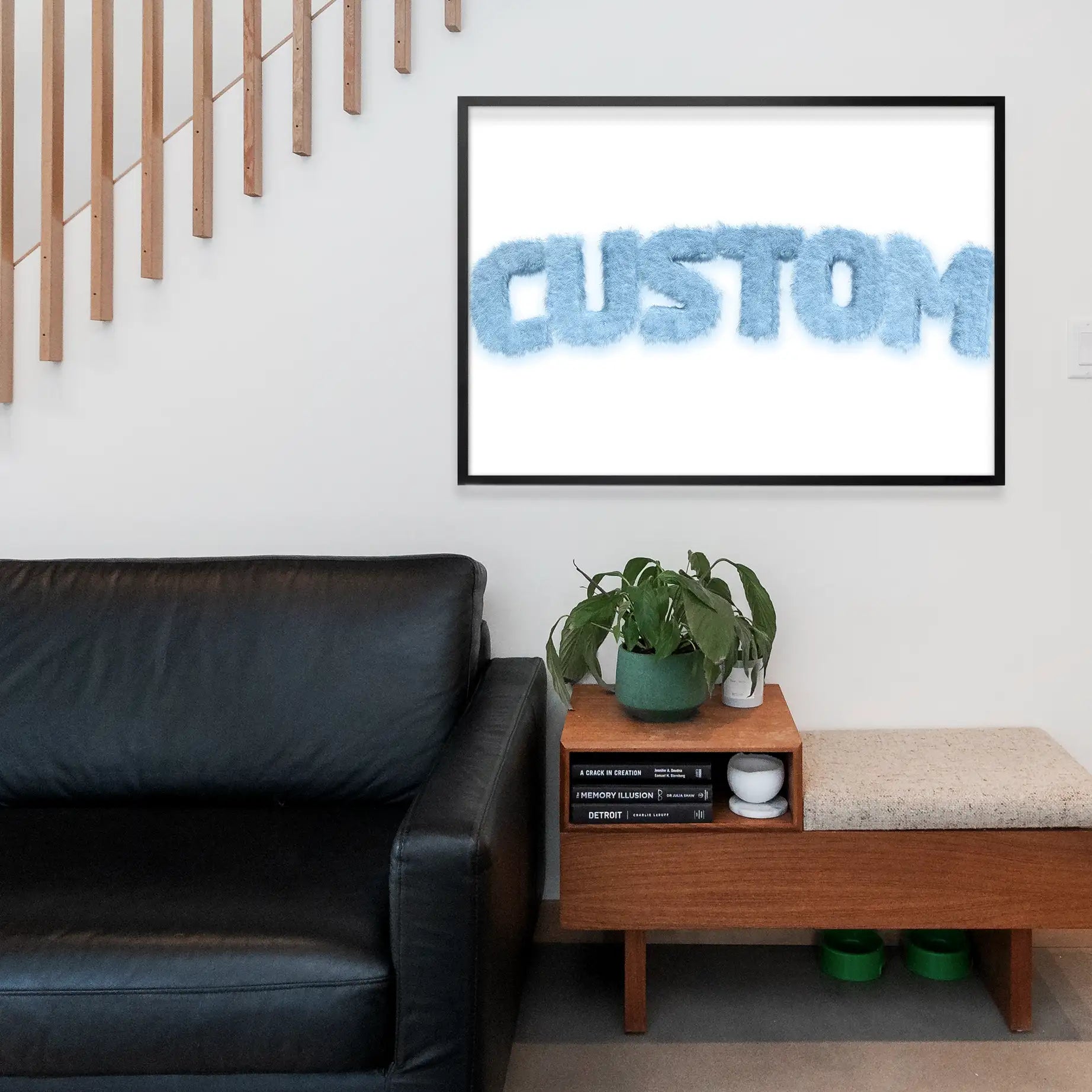 Pastel Blue Fur Style Personalised Name Print