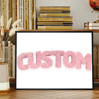 Pastel Pink Fur Style Personalised Name Print