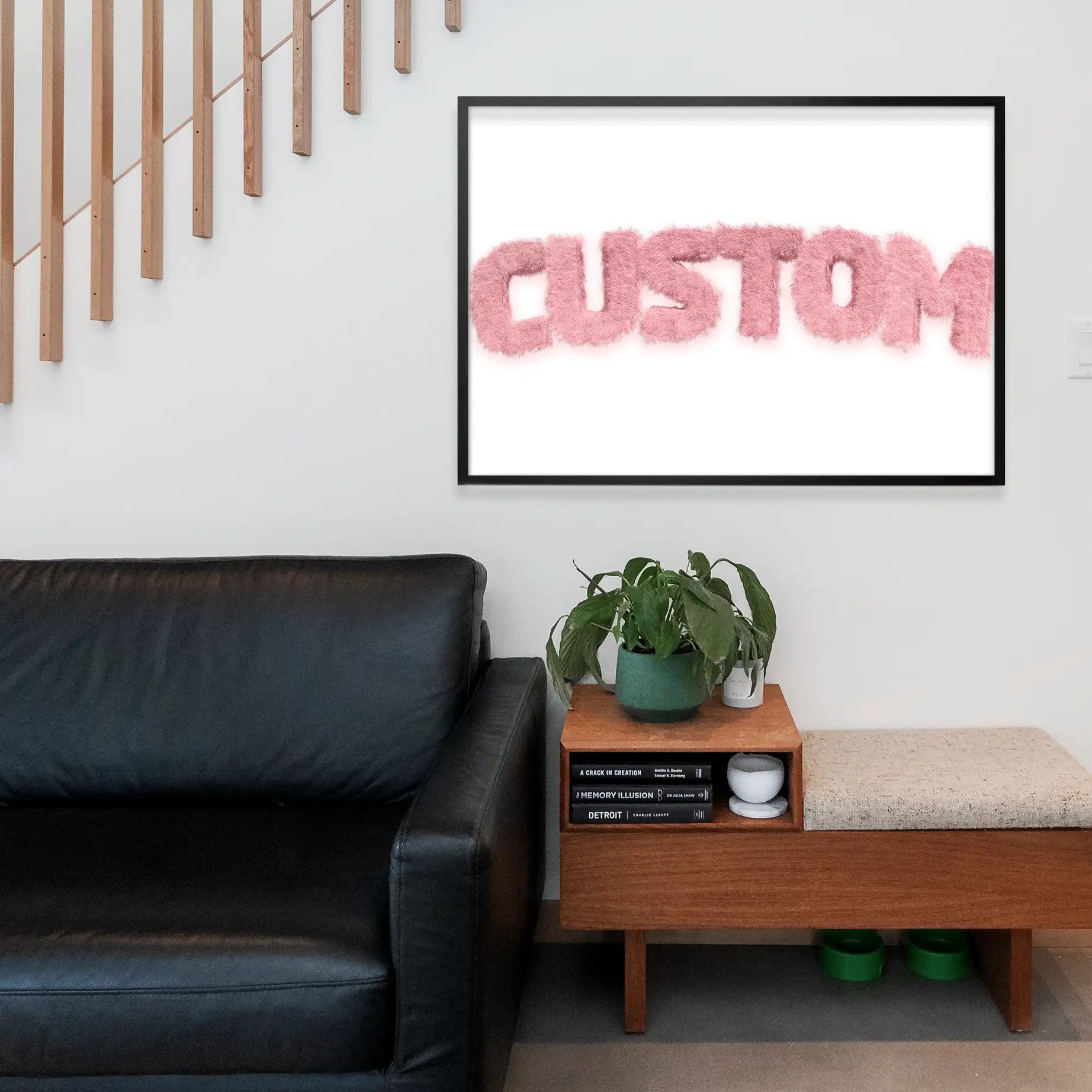 Pastel Pink Fur Style Personalised Name Print