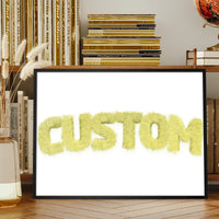 Pastel Yellow Fur Style Personalised Name Print