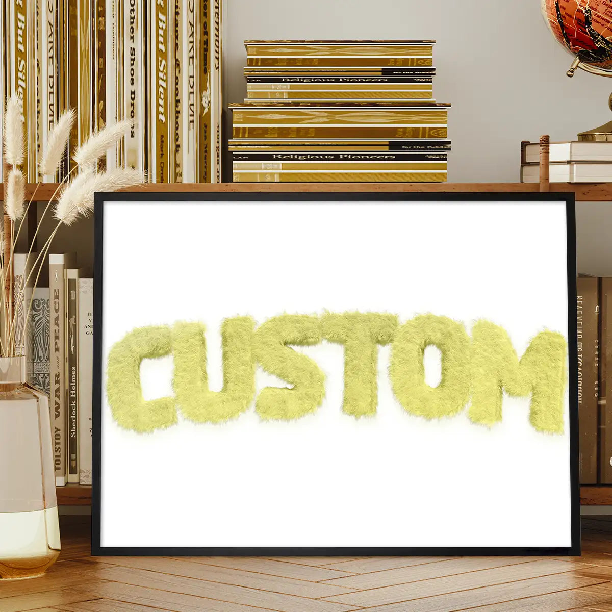 Pastel Yellow Fur Style Personalised Name Print