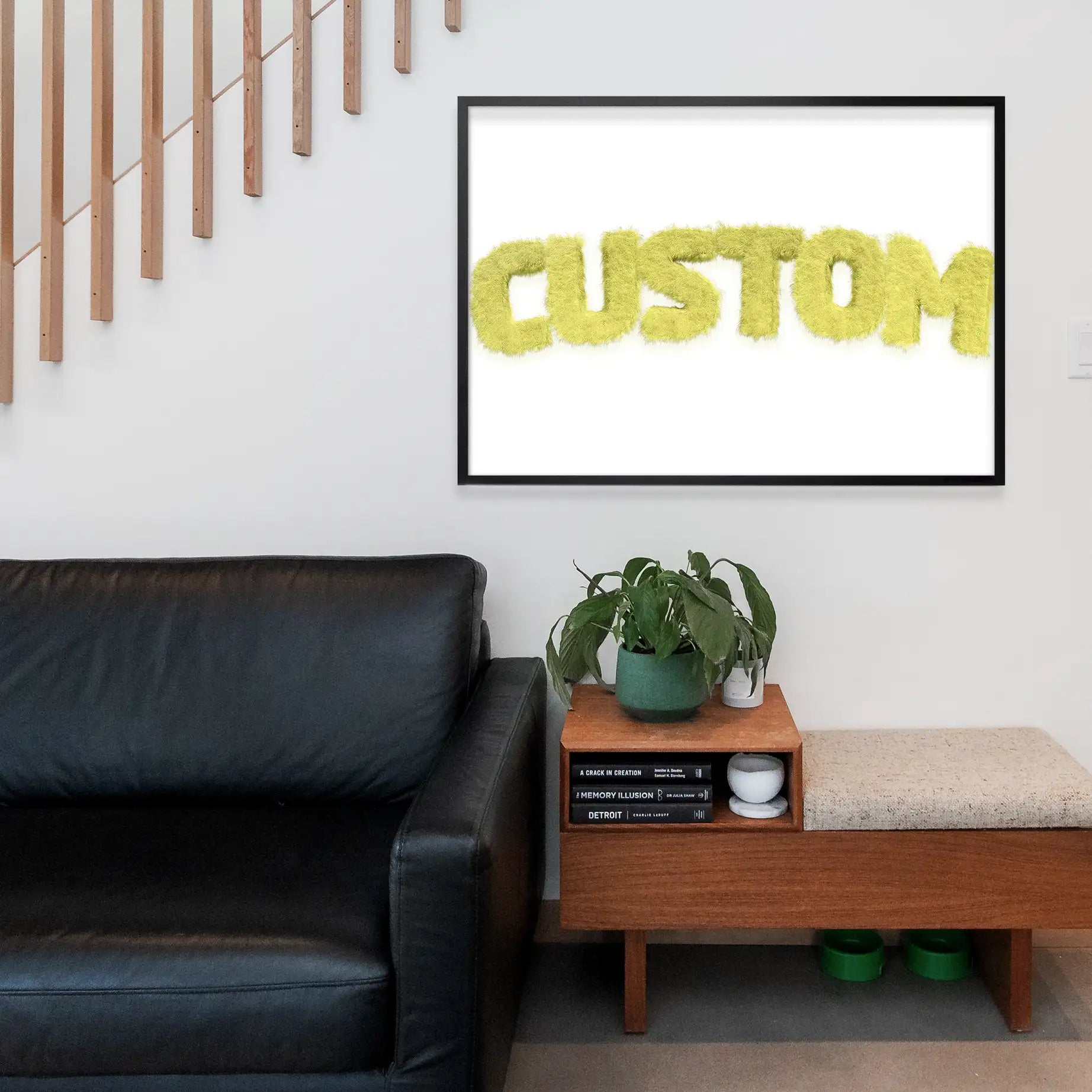 Pastel Yellow Fur Style Personalised Name Print
