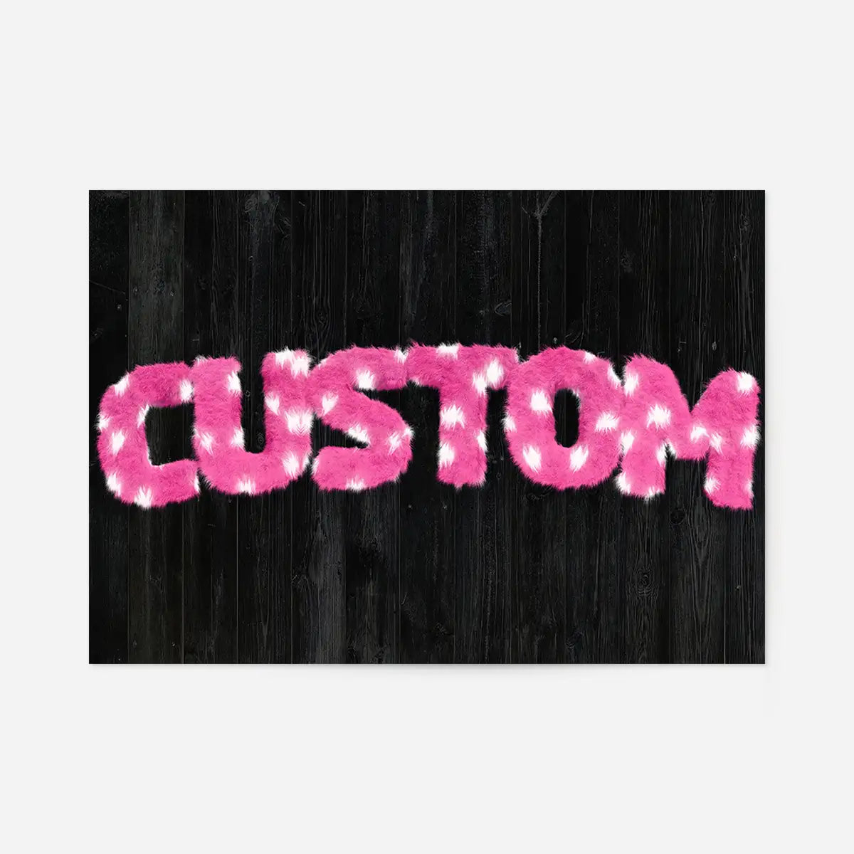 Pink Fur White Spots Personalised Name Print
