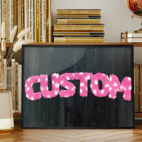 Pink Fur White Spots Personalised Name Print
