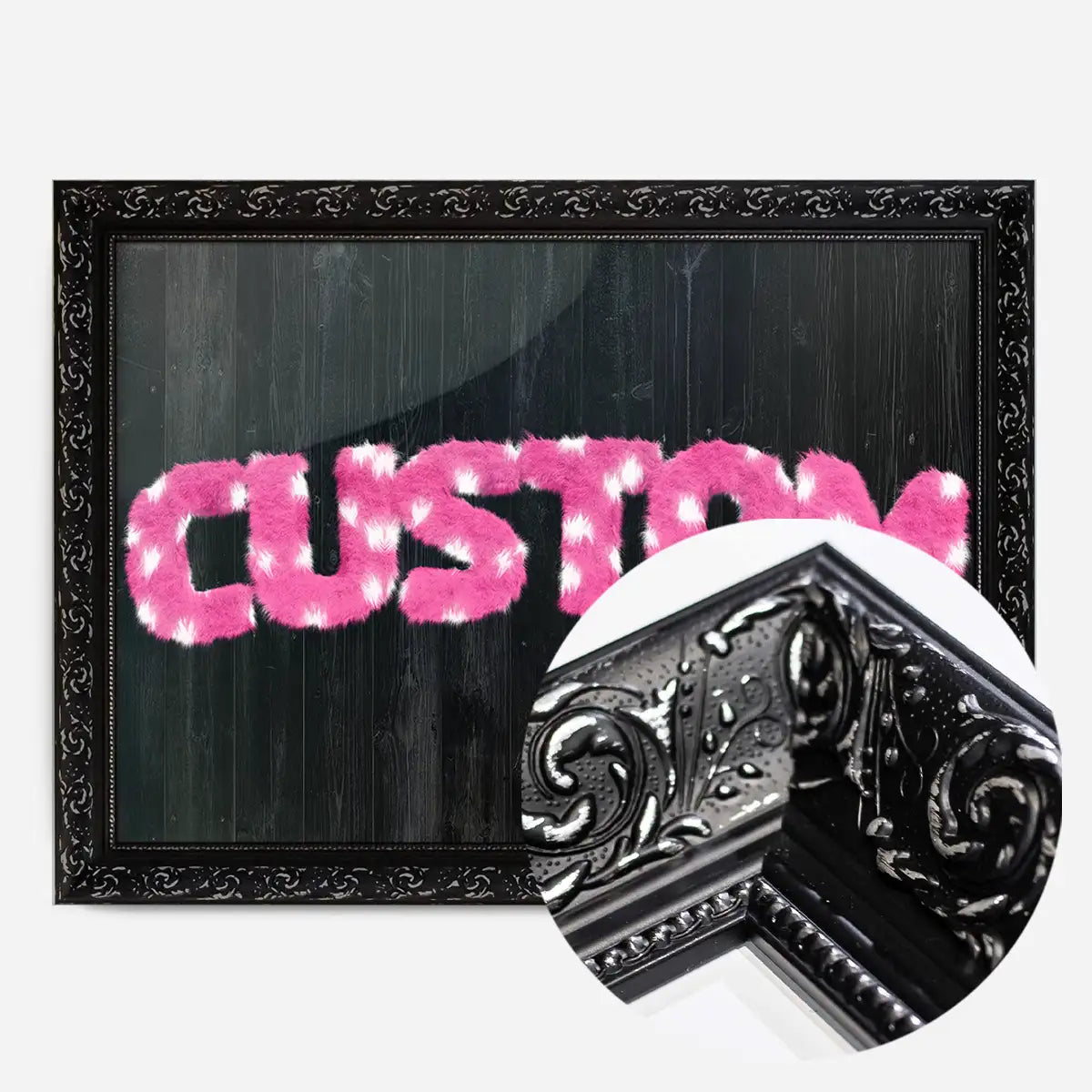 Pink Fur White Spots Personalised Name Print