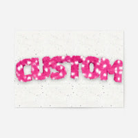 Pink Fur White Spots Personalised Name Print