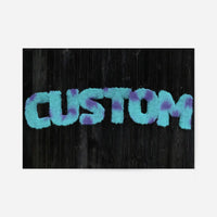 Sully Monster Fur Black Wood Personalised Name Print