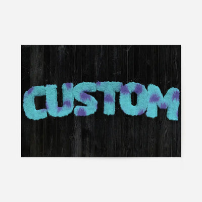 Sully Monster Fur Black Wood Personalised Name Print