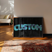 Sully Monster Fur Black Wood Personalised Name Print