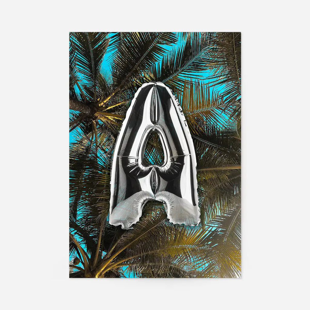 Single Foil Balloon Tropical Letter Personalised Initial Print