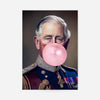 King Charles III Blowing Bubblegum Print