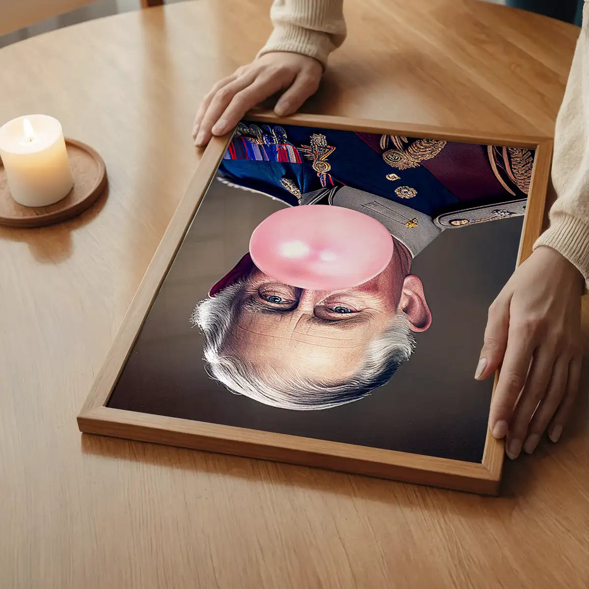 King Charles III Blowing Bubblegum Print