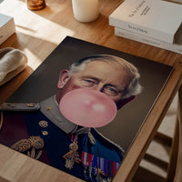 King Charles III Blowing Bubblegum Print