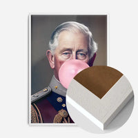 King Charles III Blowing Bubblegum Print