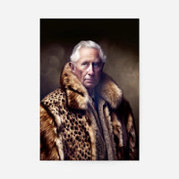 King Charles III Leopard Fur Coat Print