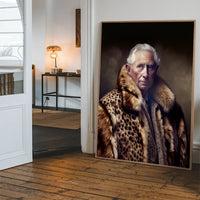 King Charles III Leopard Fur Coat Print