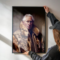 King Charles III Leopard Fur Coat Print