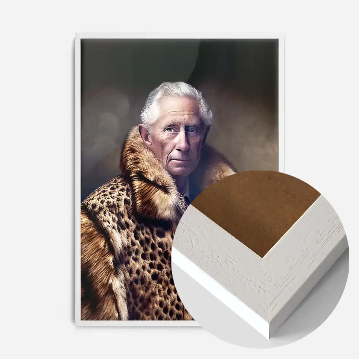 King Charles III Leopard Fur Coat Print