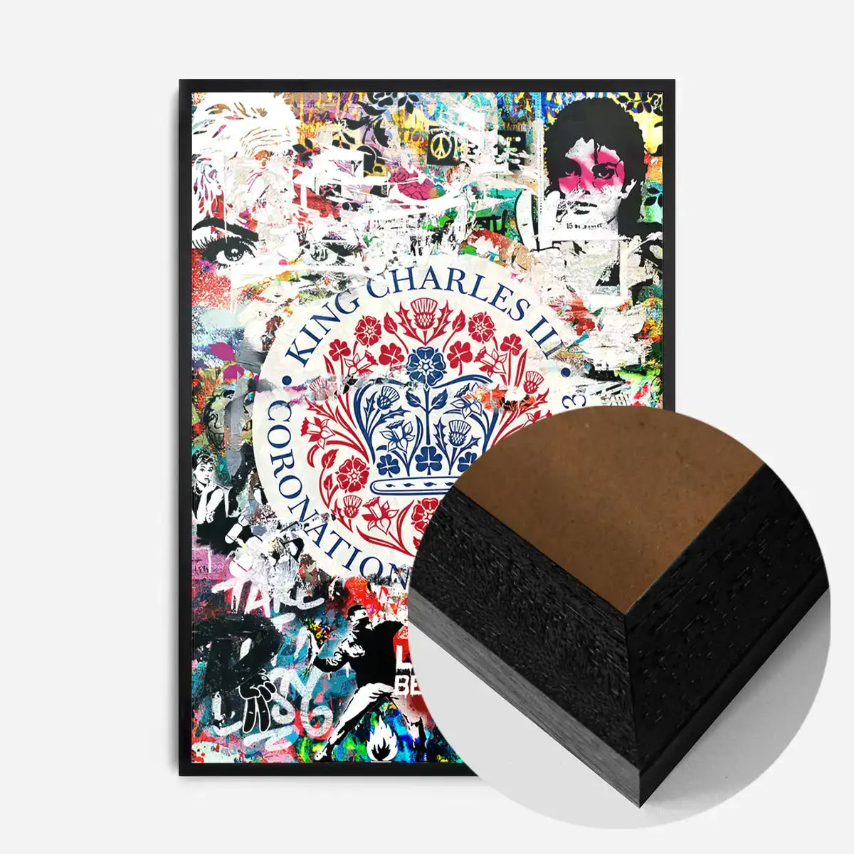King Charles III Emblem Graffiti Print