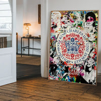 King Charles III Emblem Graffiti Print