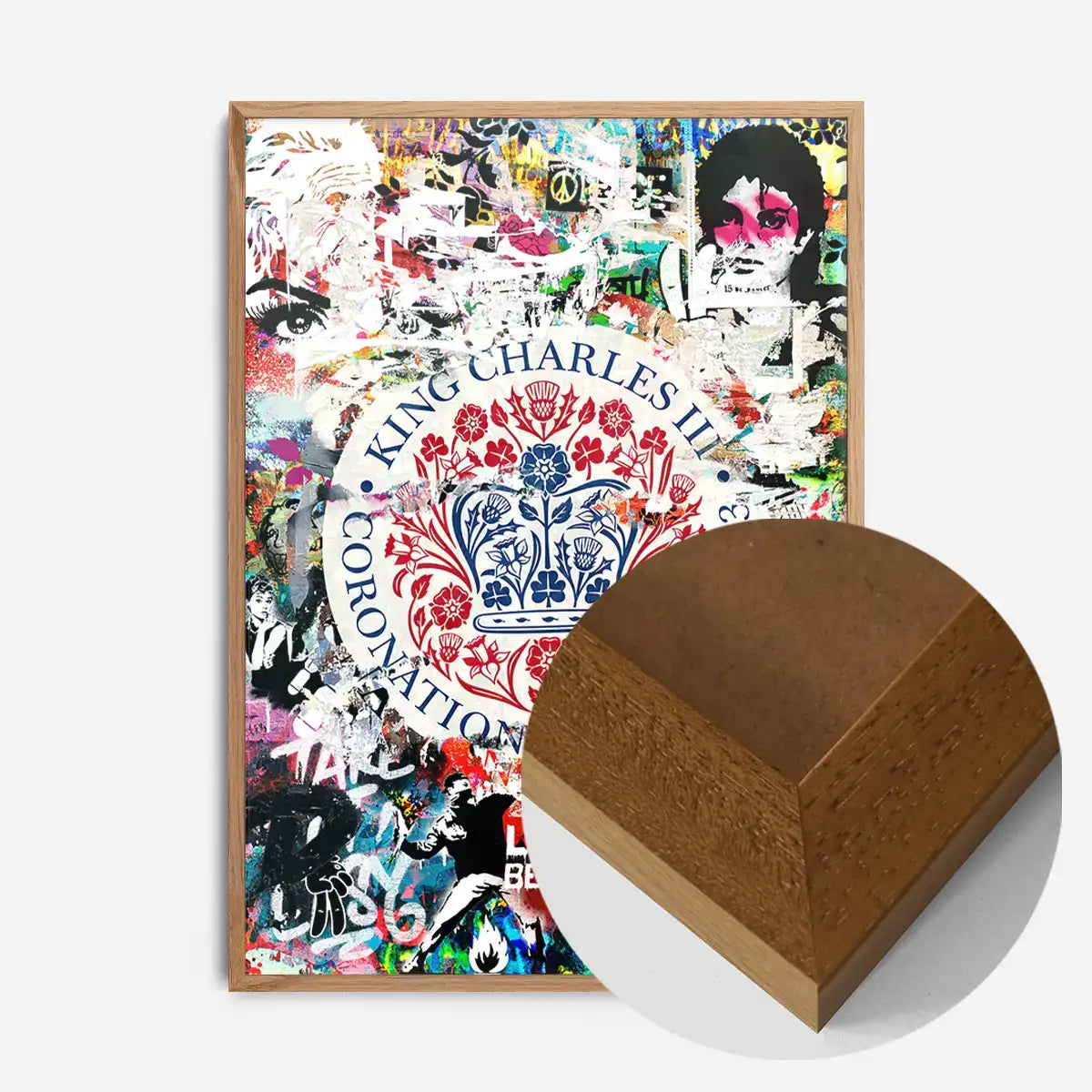 King Charles III Emblem Graffiti Print