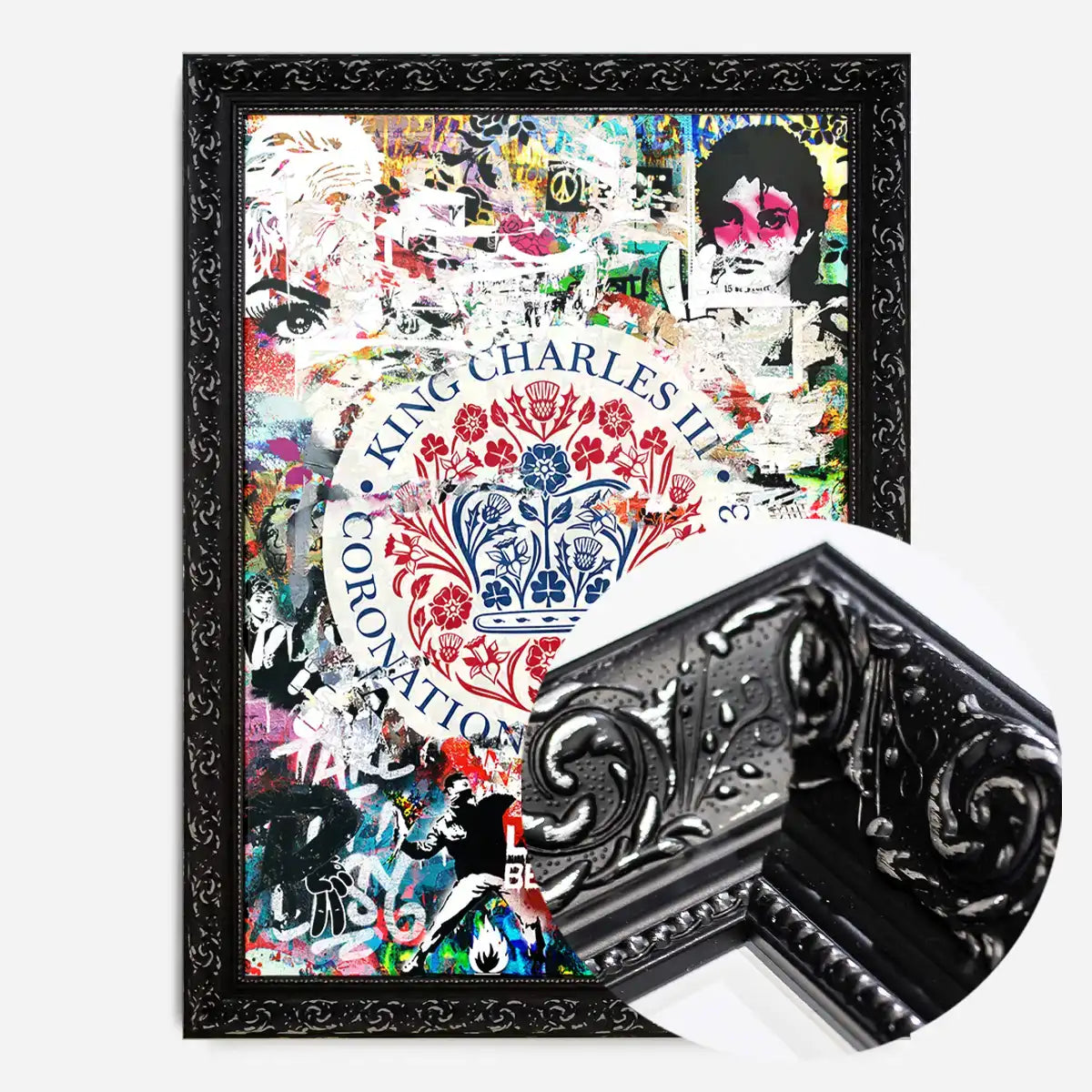 King Charles III Emblem Graffiti Print