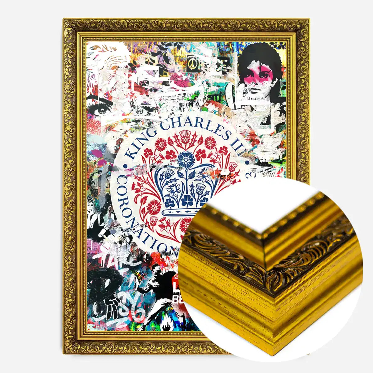 King Charles III Emblem Graffiti Print