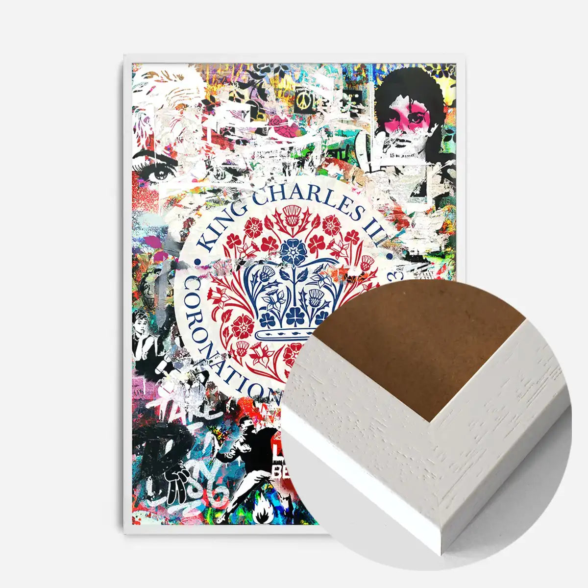 King Charles III Emblem Graffiti Print