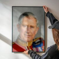 King Charles III Refracted Glass Print