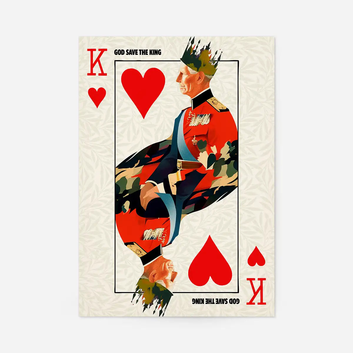 King Charles III Playing Card King of Hearts Print