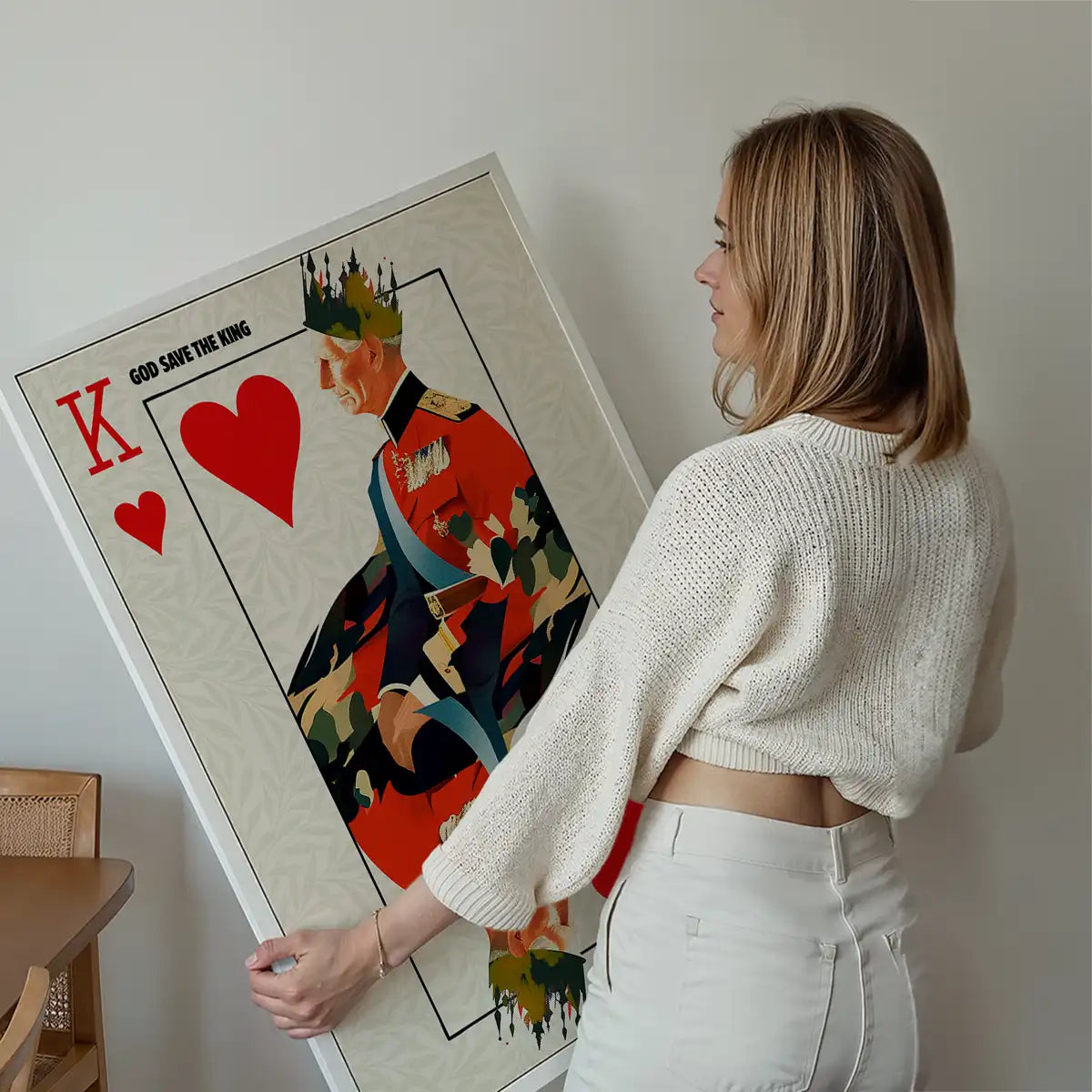 King Charles III Playing Card King of Hearts Print