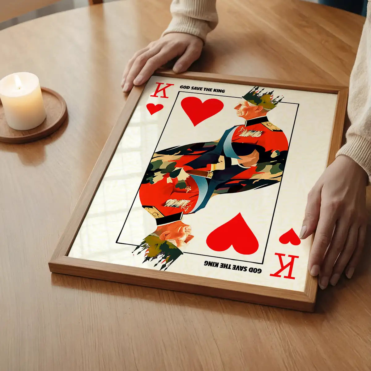 King Charles III Playing Card King of Hearts Print