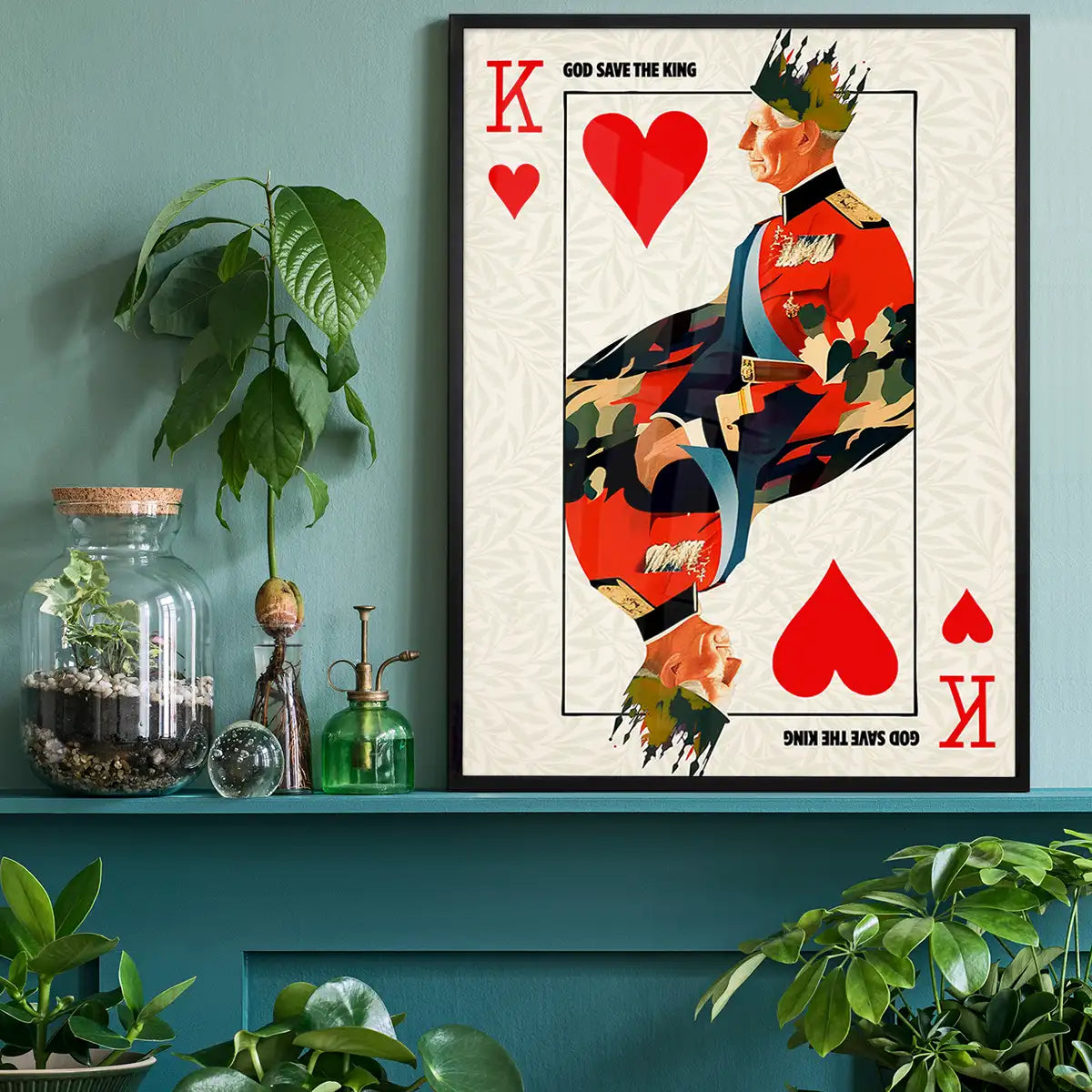 King Charles III Playing Card King of Hearts Print